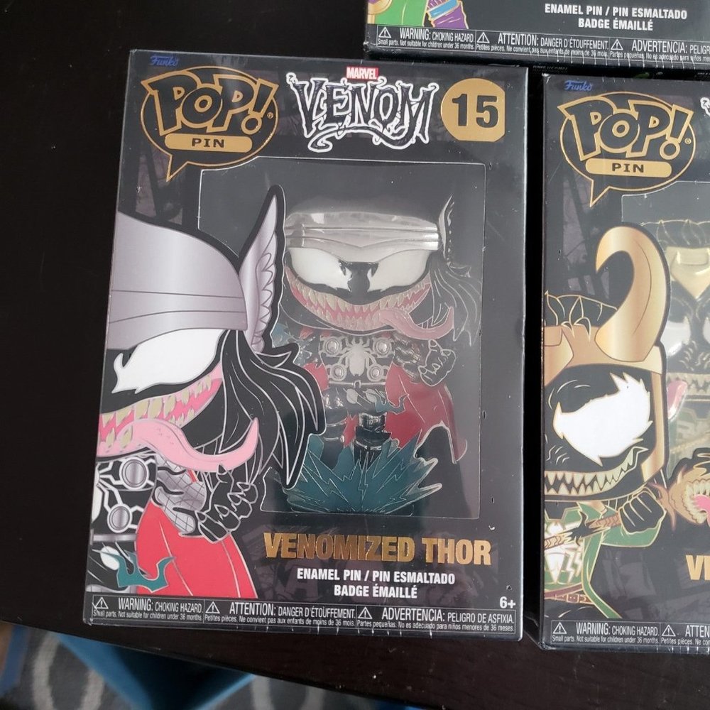 Funko Pop Pins Kid Loki, Venomized Loki & Venomized Thor - Picture 3 of 6